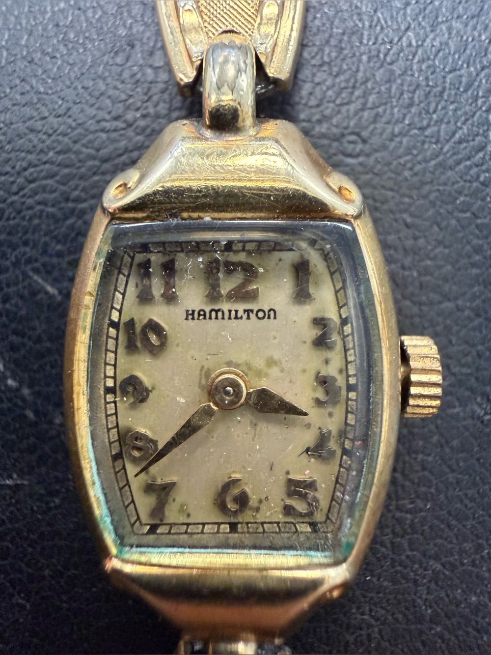 Vintage Hamilton Art Deco 14k Gold Filled Wristwatch